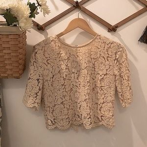 Beige Lace Crop